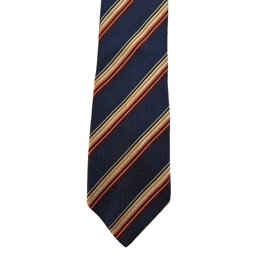 John W. Nordstrom Blue Stripes 100% Silk Made in Italy Men Repp Tie 4"x61"